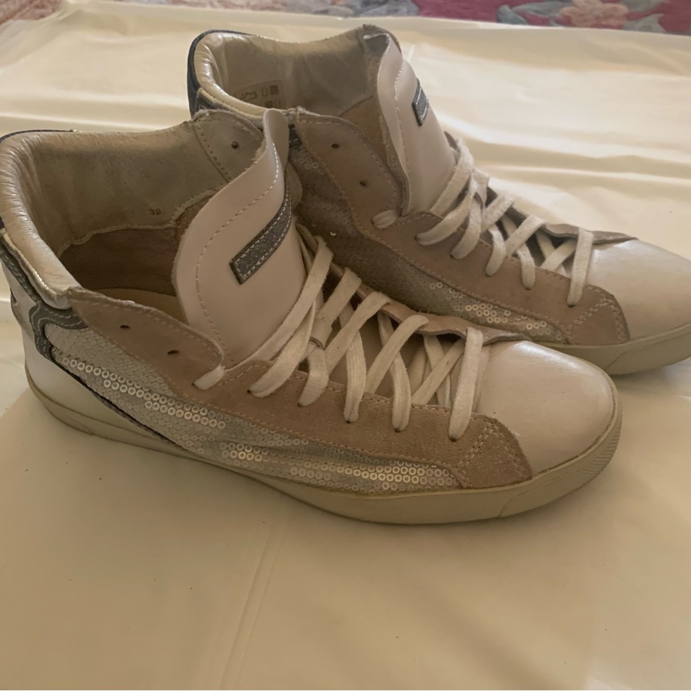 BARNEYS NEW YORK high top leather sneakers